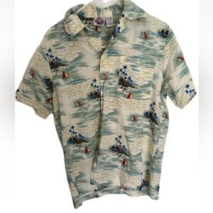 Bubba Gump Shrimp Lt. Dan's Aloha Gear Mens Button Hawaiian Shirt Sz XS